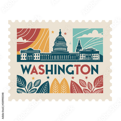 Washington Postage Stamp Vector