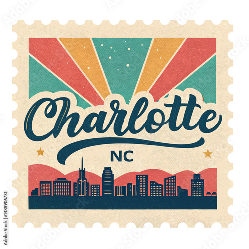 Charlotte Postage Stamp Vector