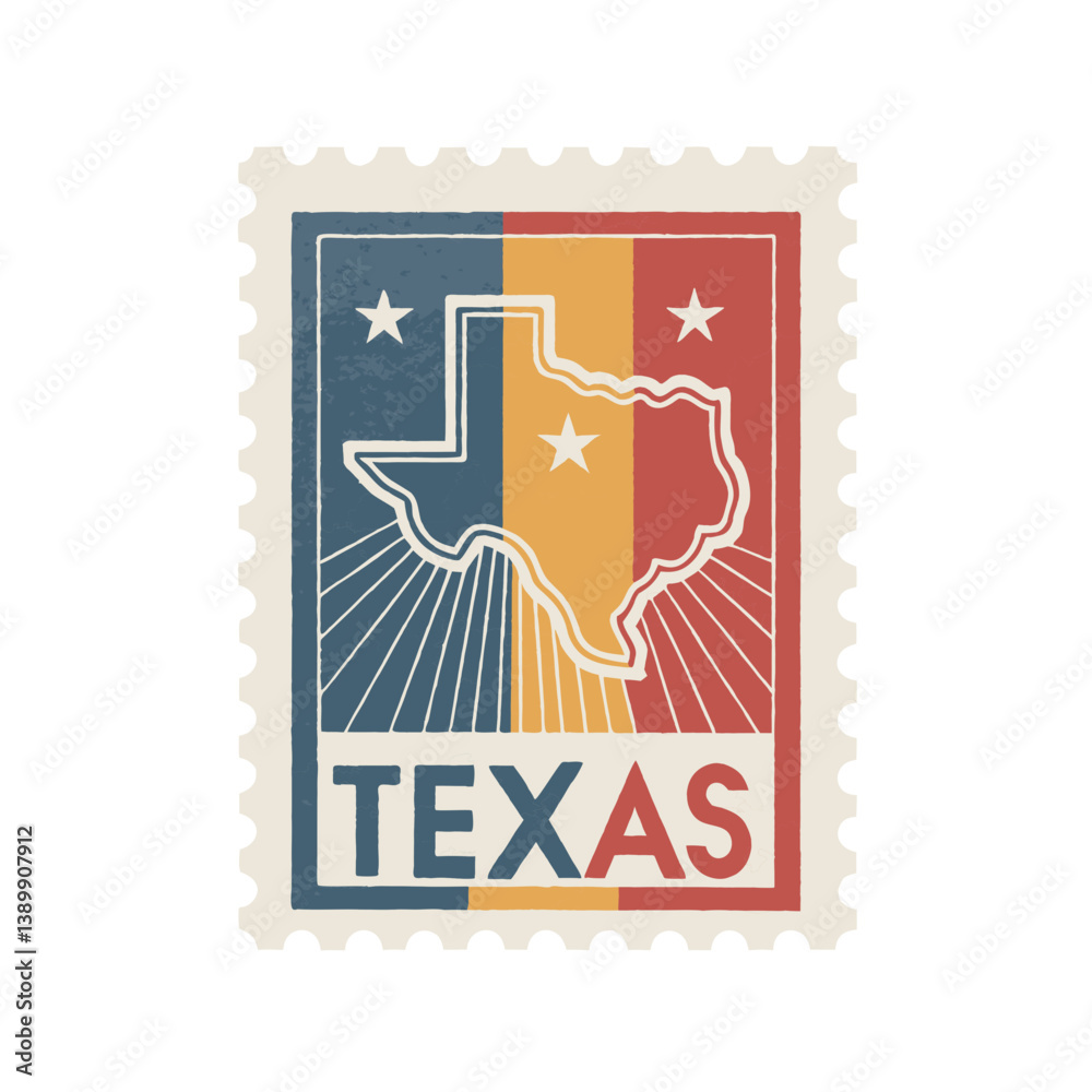 Obraz premium Texas Postage Stamp Vector