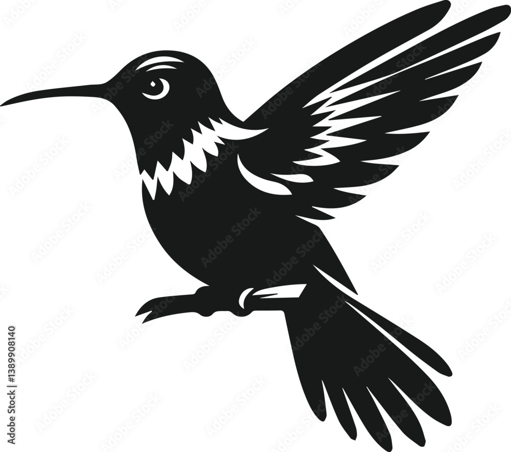 Fototapeta premium Hummingbird silhouette vector