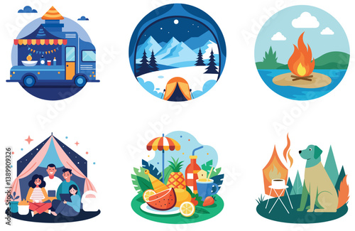 Camping Bundle. Abandoned Hospital Ruin Collection Stickers