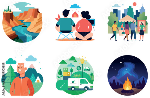 Camping in the Forest. A Bund.le of Tranquility and Beauty Collection Stickers