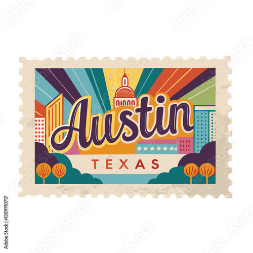 Austin Texas Postage Stamp