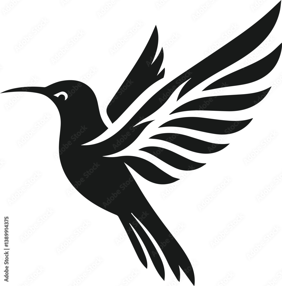 Obraz premium Hummingbird silhouette vector