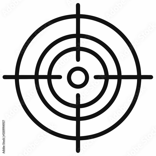 Target outline icon on white background