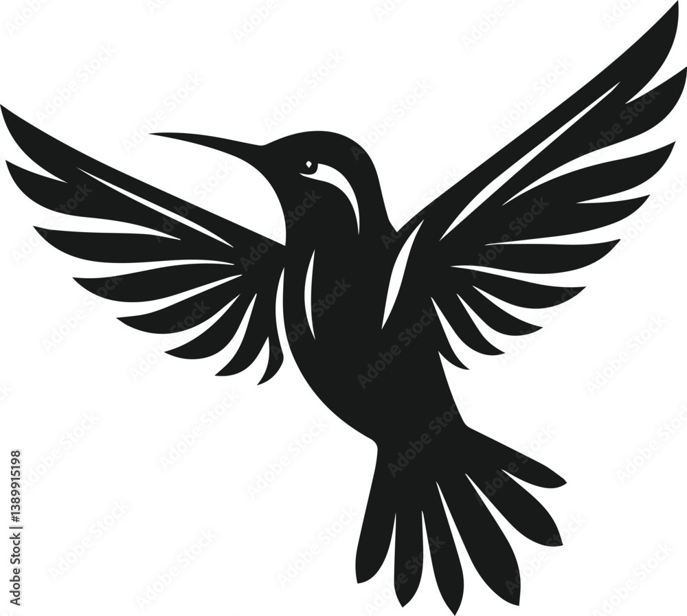 Fototapeta premium Hummingbird silhouette vector