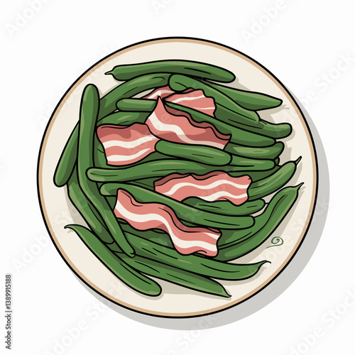 Southern Green Beans with Bacon Illustration