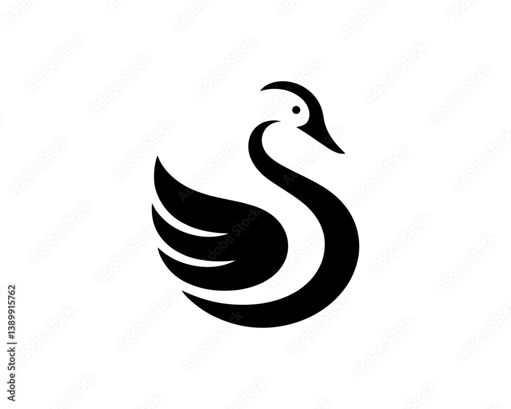 Obraz premium black swan vector