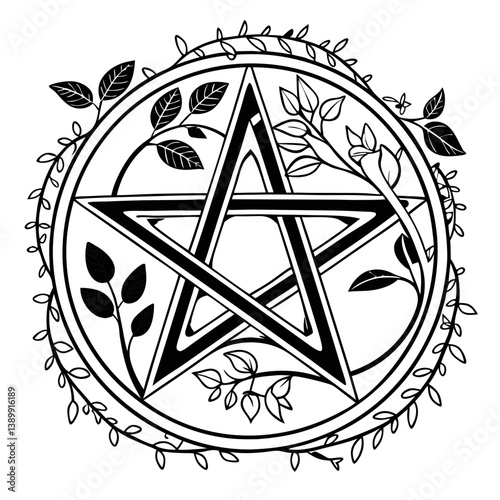 Pentacle Pentagram Botanical Vector