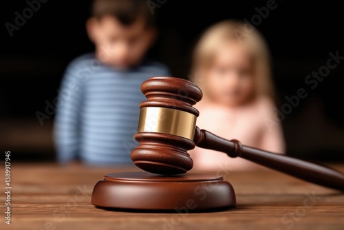 Gavel symbolizes the serious impact of custody decisions on children in family court settings