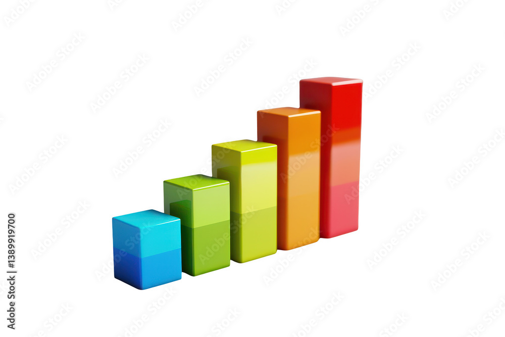 3d finance chart showing stock growth and investment opportunities isolated on white background 3d finance chart showing stock growth and investment opportunities isolated on white background