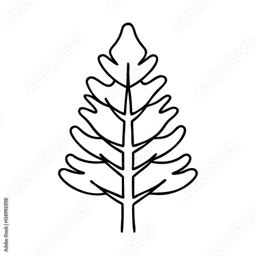 larch tree icon, larch tree line art - simple line art of larch tree, perfect for larch tree logos and icons