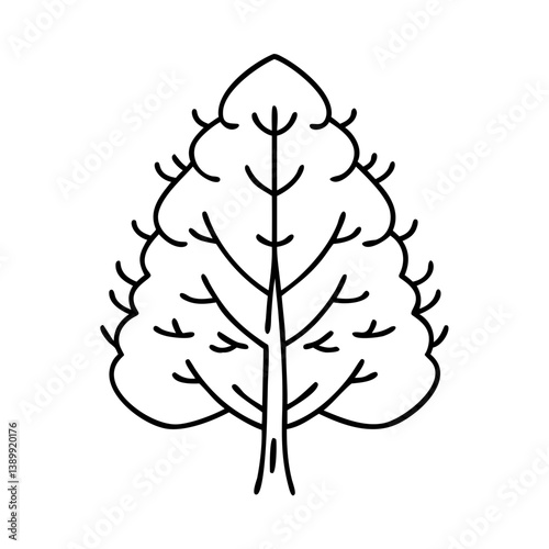 larch tree icon, larch tree line art - simple line art of larch tree, perfect for larch tree logos and icons