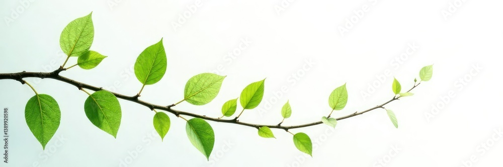 Fototapeta premium Delicate branches in isolation on white background, greenery, isolated