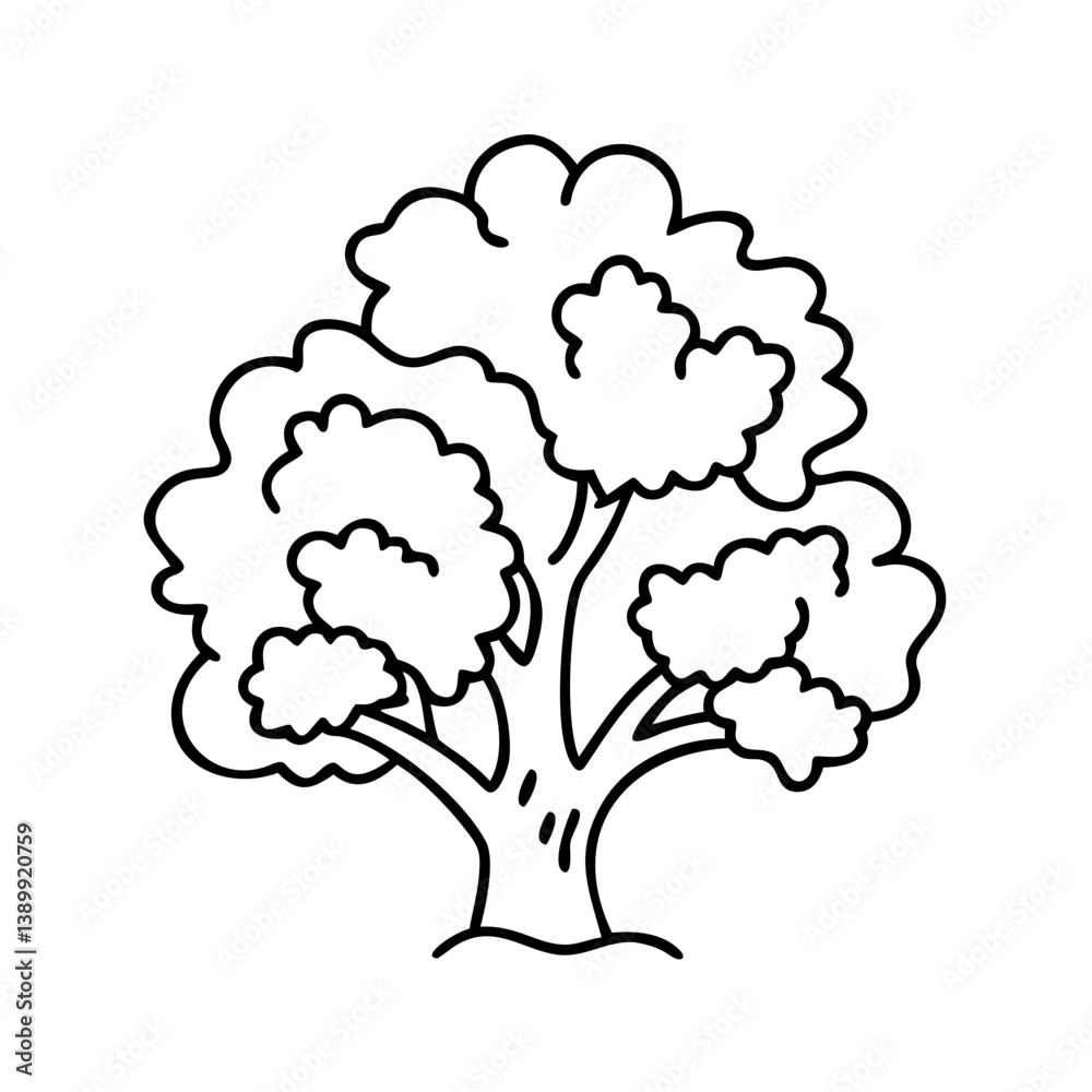 oak tree icon, oak tree line art - simple line art of oak tree, perfect for oak tree logos and icons oak tree icon, oak tree line art - simple line art of oak tree, perfect for oak tree logos and icons