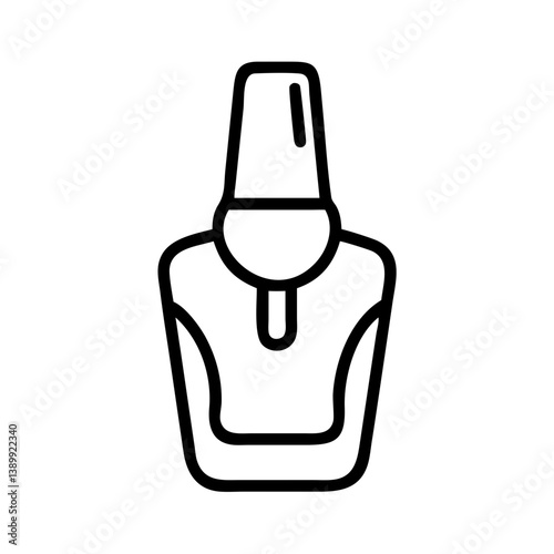 Nail Polish Icon in Minimalist Style on White Background  