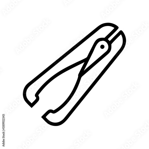 Nail clippers icon in minimalist style on white background  