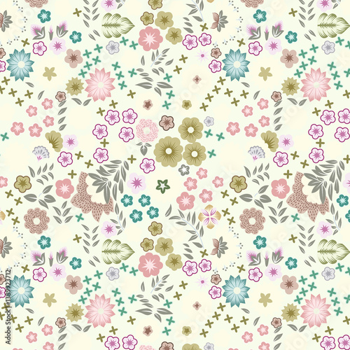 colourfull floral seamless pattern design ready to print