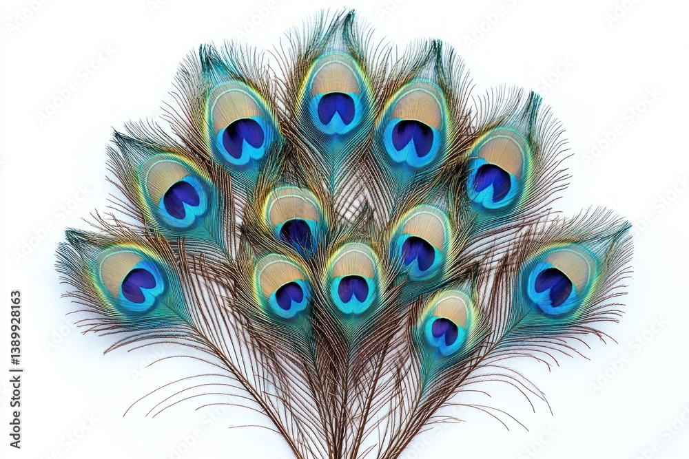 Obraz premium Peacock Feathers Hyper-Realism Colorful Decorative Pattern