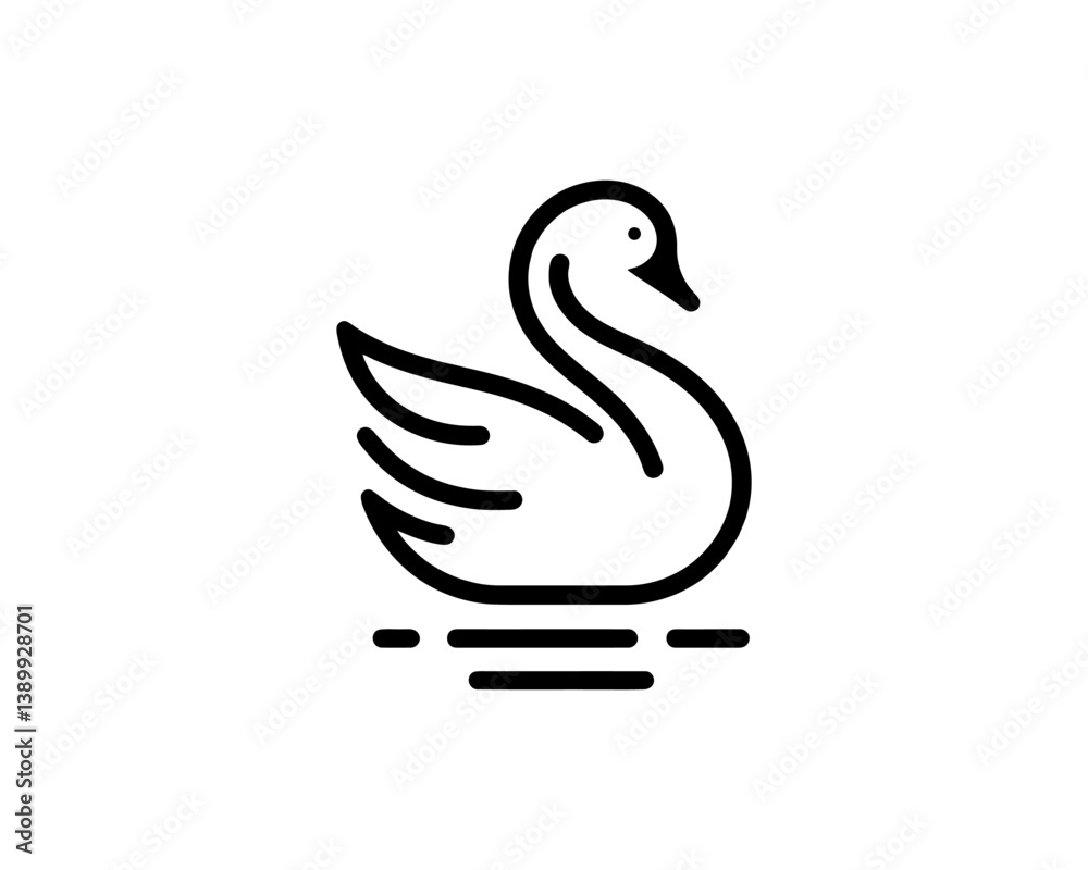 Obraz premium vector swan icon