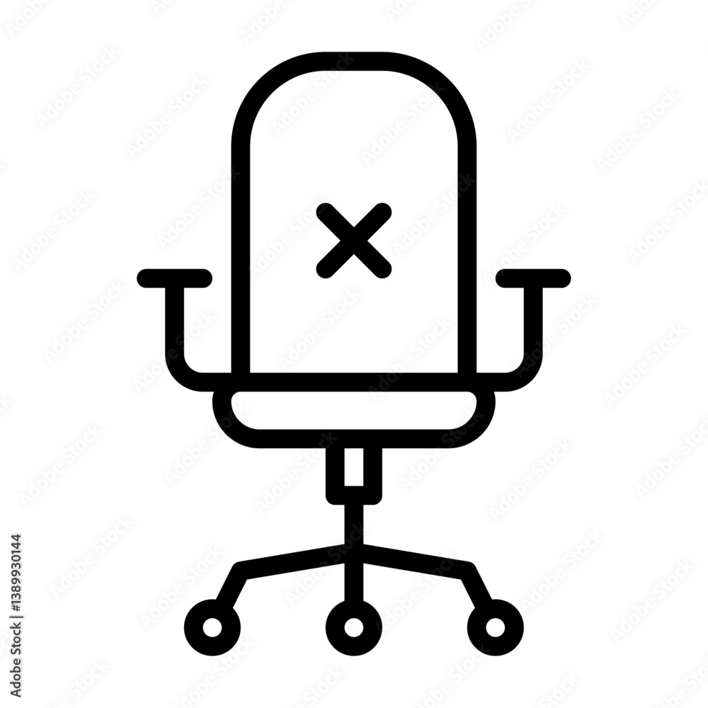empty chair outline icon. fired black line illustration. empty chair outline icon. fired black line illustration.