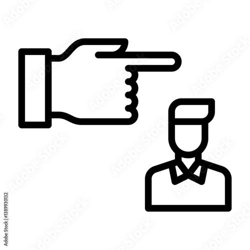 layoff outline icon. male employee black line illustration.