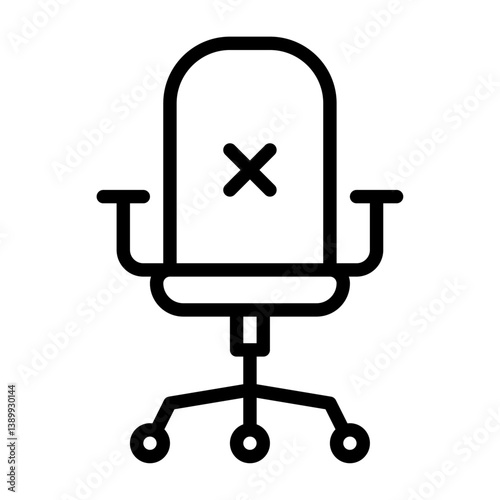 empty chair outline icon. fired black line illustration.