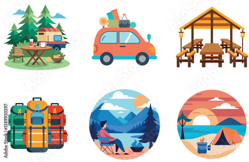 Camping Feast. A Bundle of Flavor and Celebration Collection Stickers