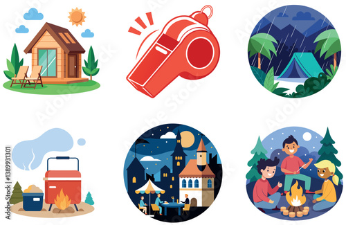 Camping Adventure. A Bundle of Practical and Travel-Ready Collection Stickers