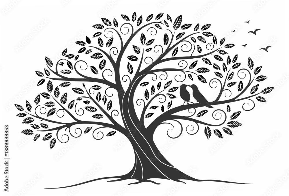 Obraz premium vector tree silhouette