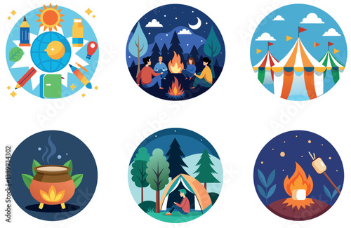 Camping Safety. A Bundle of Durable and Protective Collection Stickers