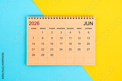 June 2026 brown calendar for 2026 year.