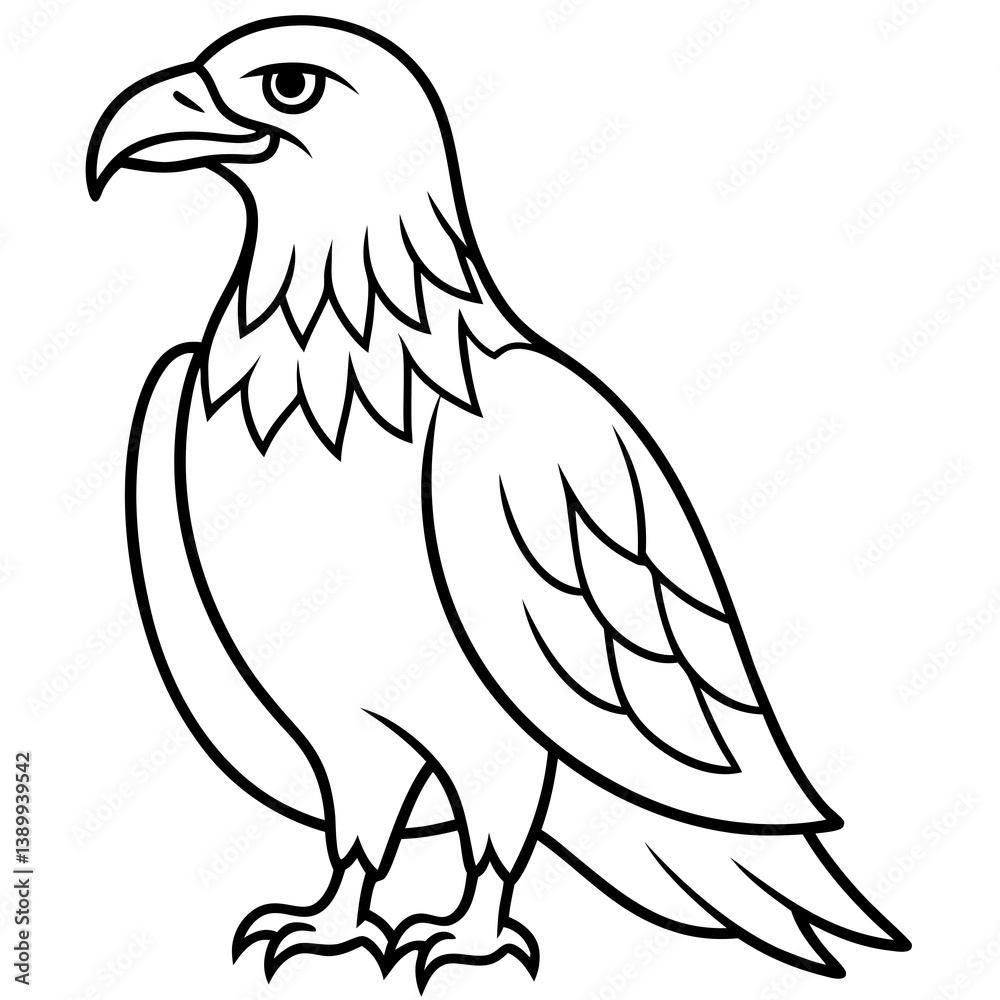Fototapeta premium Sleek Eagle Outline Vector Design