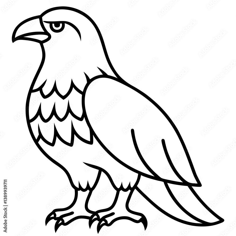 Obraz premium Sleek Eagle Outline Vector Design