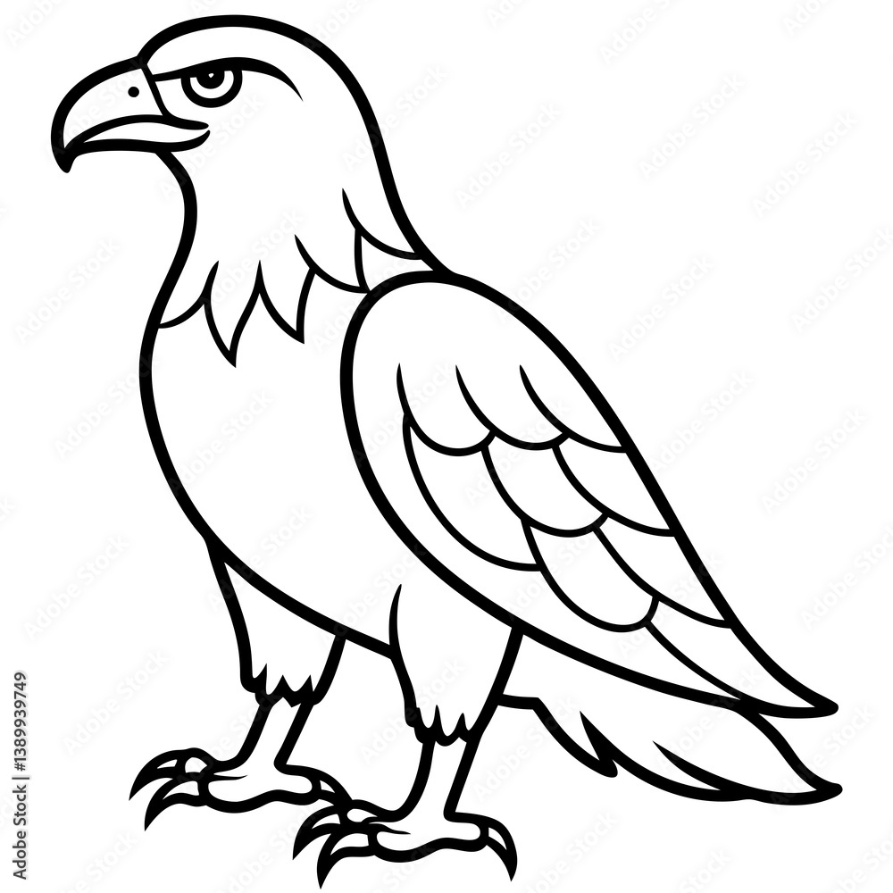 Sleek Eagle Outline Vector Design Sleek Eagle Outline Vector Design