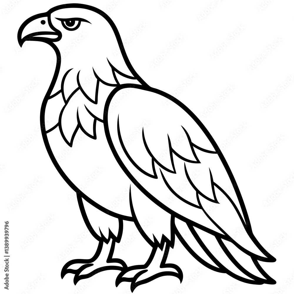 Obraz premium Sleek Eagle Outline Vector Design