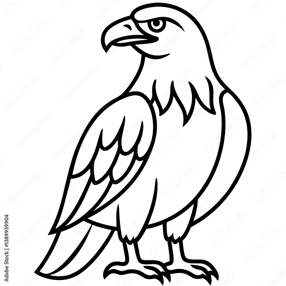 Obraz premium Sleek Eagle Outline Vector Design