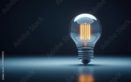 Modern Energy Saving Light Bulb Eco Friendly Design 3D High Contrast Photorealistic