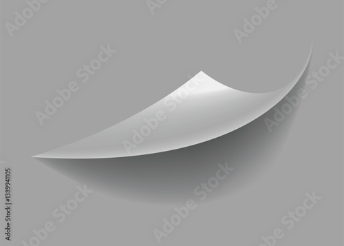 Obraz na płótnie Curled paper corner. Curve page corner, page edge curl and bent paper sheet with realistic shadow. Paper corner fold isolated on white background w salonie