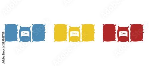 Grain sack icon on white background, vector illustration