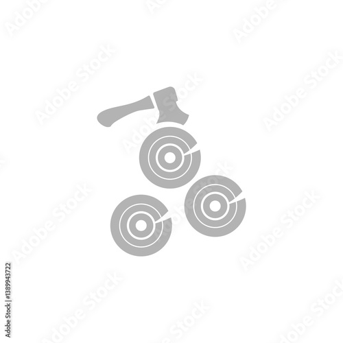 log icon, wood cutting, on a white background, vector illustration