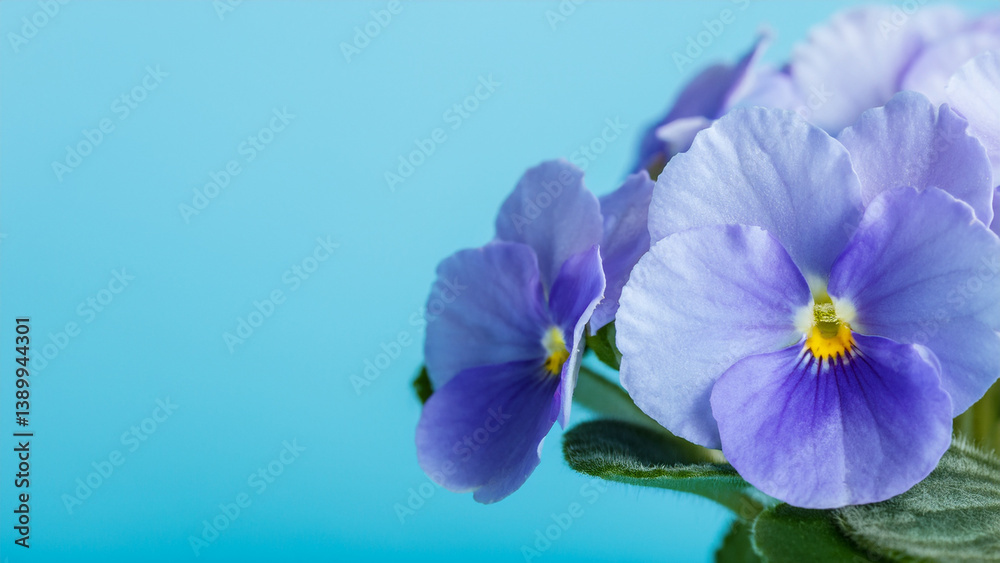 Obraz premium 美しい花と水色のフォトジェニックなコピースペース