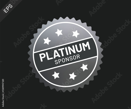 Circle Platinum Sponsor Badge, Vector illustration