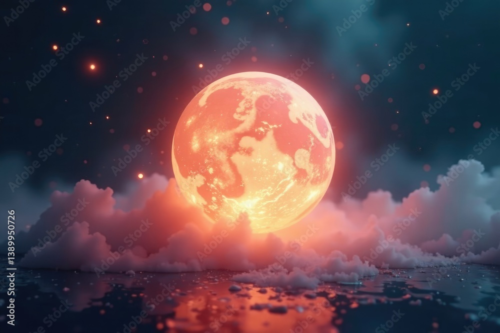 Obraz premium Softly glowing luminescent orb amidst hazy atmosphere, haze, glow