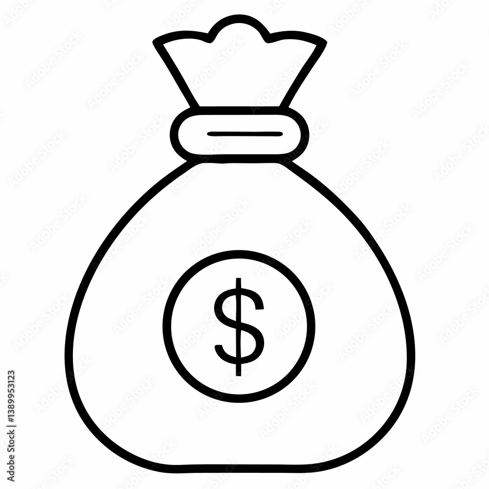 money bag icon vector