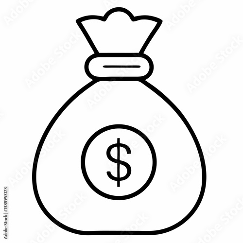 Obraz na płótnie money bag icon vector w salonie