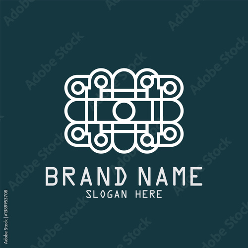 luxury interior logo outline pattern icon vector illustration template design