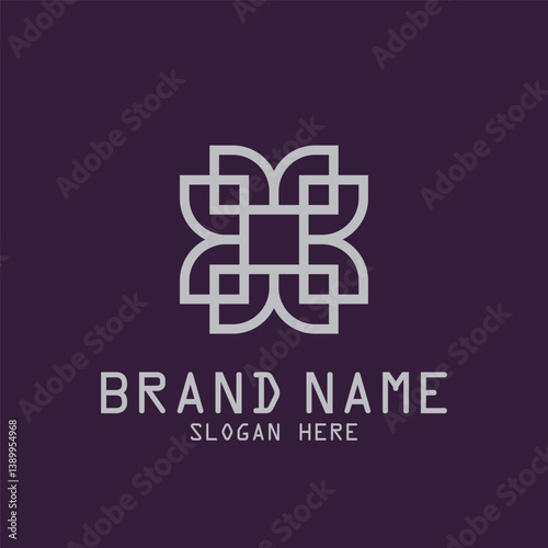 luxury interior logo outline pattern icon vector illustration template design