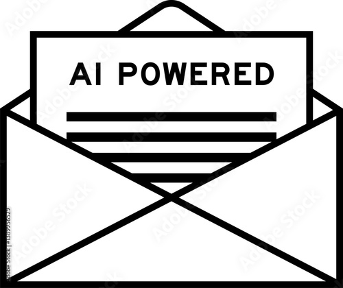 Envelope and letter sign with word AI powered as the headline