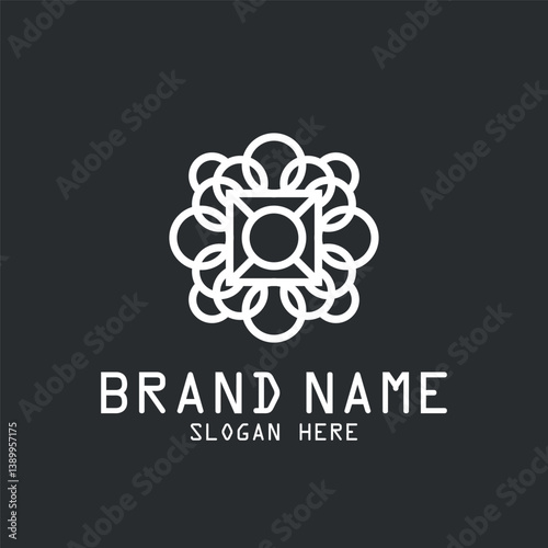 luxury interior logo outline pattern icon vector illustration template design